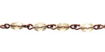 Czech Fire Polished Champagne Faceted Oval Antique Copper (plated) Bead Chain