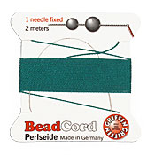Green Griffin Silk Beading Cord Size 4, 2 meters