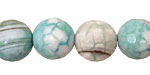 Light Blue Fire Agate Faceted Round 14mm