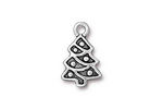 TierraCast Antique Silver (plated) Christmas Tree Charm 12x20mm