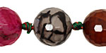 Multi-Color Fire Agate Faceted Round 18mm
