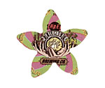 Trinket Foundry Purple & Green Spiral Large 5 Petal Bottle Cap Flower 34mm
