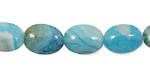 Larimar Blue Crazy Lace Flat Oval 14x10mm