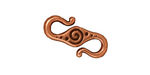 TierraCast Antique Copper (plated) Spiral S-Hook 23x10mm