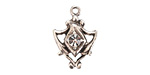 Nunn Design Antique Silver (plated) Medallion Crystal Charm 15x20mm