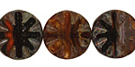 Czech Glass Harvest Flower Window Coin 18mm