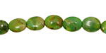 Green Turquoise Flat Oval 10x8mm