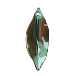 C-Koop Enameled Metal Dark Sage Green Pointed Leaf 15-20x40-45mm