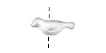 Ezel Findings Rhodium (plated) Double Sided Chubby Bird 8x20mm
