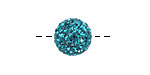 Blue Zircon Pave (w/ Preciosa Crystals) Round 12mm