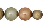 Multi (bronze, seafoam, verde) Shell Pearl Graduated 8-16mm