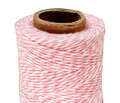 Light Pink/White Bakers Twine 2 ply, 410 ft