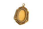 Stampt Antique Brass Feathered Edge Oval Setting 10x14mm