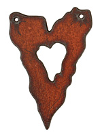 The Lipstick Ranch Rusted Iron Jagged Heart Link 40x59mm