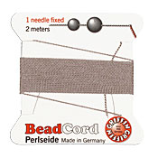 Grey Griffin Silk Beading Cord Size 4, 2 meters
