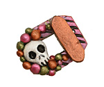 Poison Tree Polymer Clay Pink Skull Toggle Clasp 27x22mm, 21mm bar