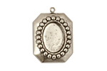Stampt Antique Pewter (plated) Nouveau Beaded Frame Oval Setting 10x14mm