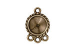 TierraCast Antique Brass (plated) Twisted Round Frame 1-3 Link 24x16mm