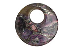 Purple Mosaic Stone w/ Pyrite Coin Pendant 30mm