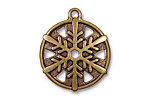 TierraCast Antique Gold (plated) Snowflake Drop 24x28mm