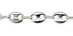 Silver (plated) Flat Oval & Peanut Chain