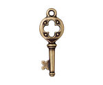 TierraCast Antique Brass (plated) Quatrefoil Key Charm 11x32mm