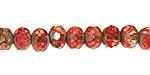 Czech Glass Fireside Fire Polished Rondelle 6x9mm