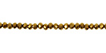 Metallic Antique Gold Crystal Faceted Rondelle 3mm