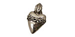 Green Girl Pewter Sacred Heart 13x23mm