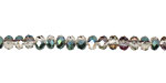 Green & Pink AB Crystal Faceted Rondelle 4mm