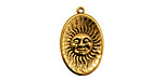 Stampt Antique Gold (plated) Visage de Soliel Charm 14x21mm