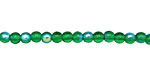 Czech Glass Green Emerald AB Round 4mm
