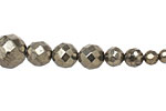 Golden Pyrite (silver tone) Faceted Round Graduated 4-12mm