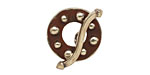 Saki White Bronze Bumpy Toggle Clasp 18mm, 24mm bar