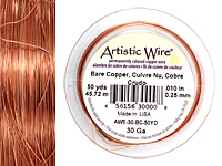 Artistic Wire Bare Copper 30 gauge, 50 yards