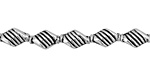 Pewter Twisted Ridged Diamond 10x6mm