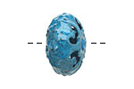 Painting with Fire Torch Fired Enamel Aqua Blue Cathedral Rondelle 14x23mm