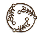 Vintaj Natural Brass Fern Laurel Connector 36mm