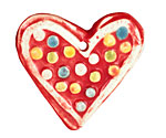 Jangles Ceramic Red Heart Pendant 40-43x35-36mm