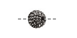 Jet Hematite Pave Round 12mm (1.5mm hole)