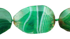 Green Agate Faceted Flat Slab 34-44x28-34mm