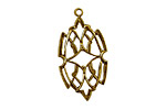 Stampt Antique Gold (plated) Stained Glass Filigree Drop 17x32mm