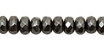 Hematite Faceted Rondelle 6x10mm