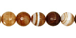 Amber Line Agate Faceted Round 10mm