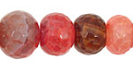 Rustic Orange Line Agate Faceted Rondelle Graduated 7-16x10-20mm