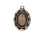 TierraCast Antique Brass (plated) Scalloped Oval Frame Drop 19x28mm