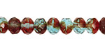 Czech Glass Muddy Waters Fire Polished Rondelle 6x9mm