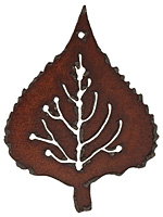 The Lipstick Ranch Rusted Iron Leaf Pendant 47x63mm
