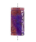 Purple Agate Carved Thin Pillow 39-40x19-20mm