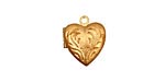 Brass Tiny Pressed Heart Heirloom Locket 13x15mm